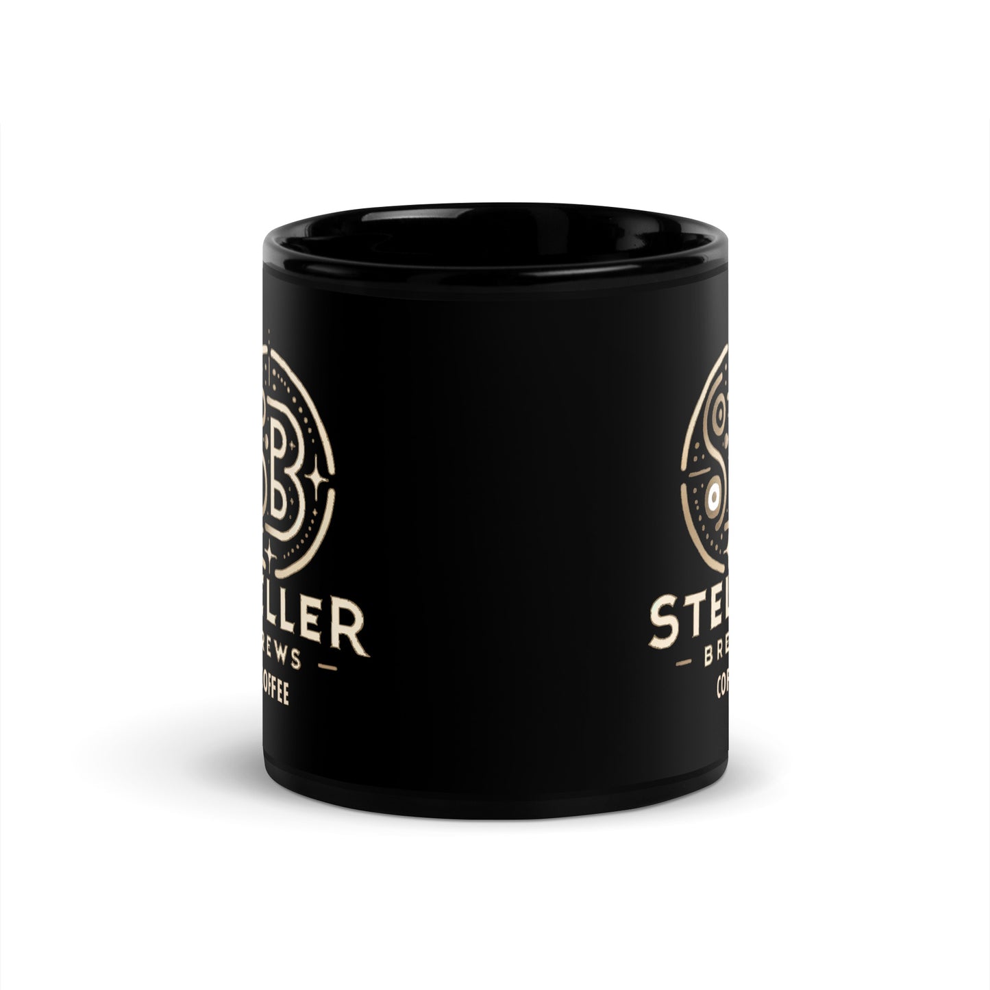 Steller Brews Black Glossy Mug