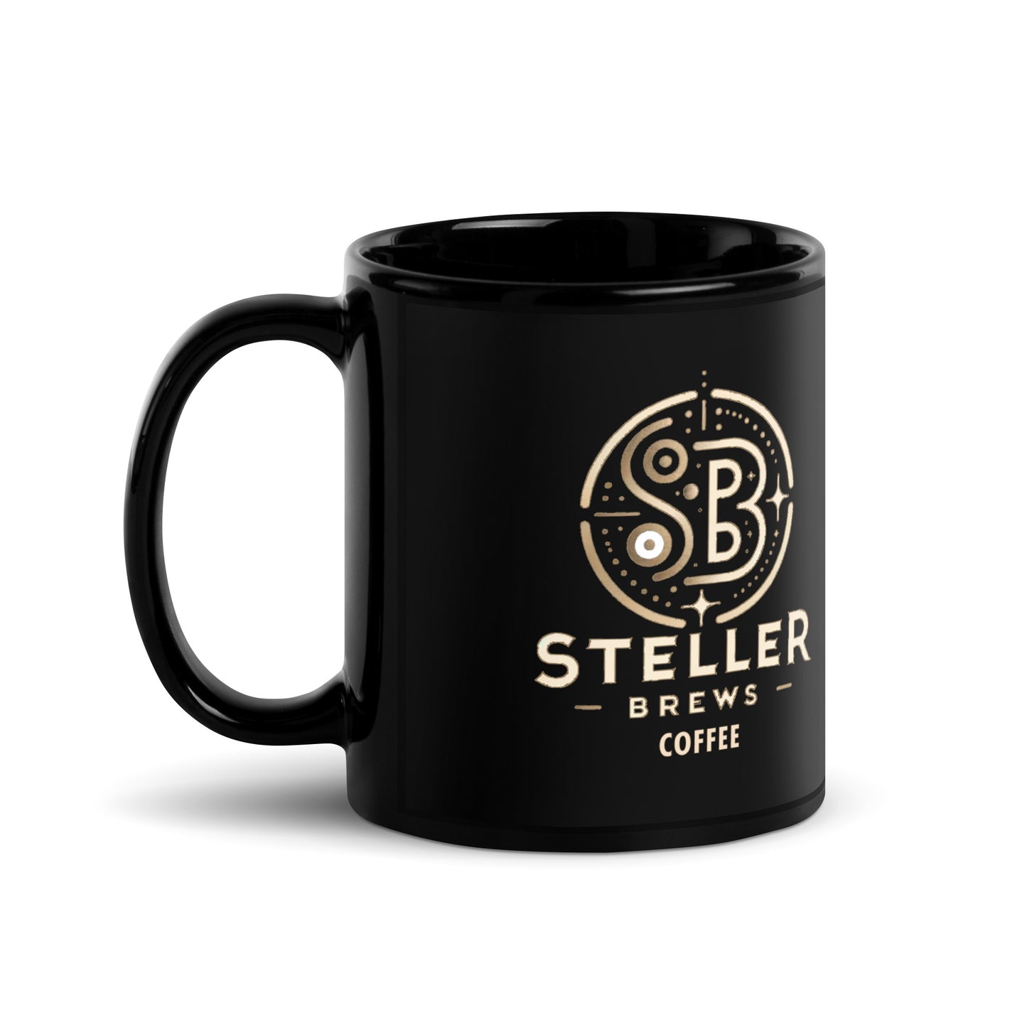 Steller Brews Black Glossy Mug