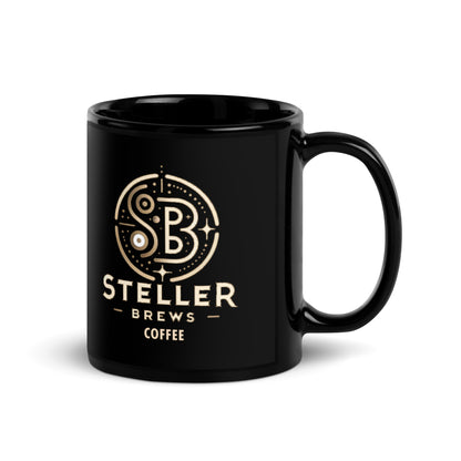 Steller Brews Black Glossy Mug